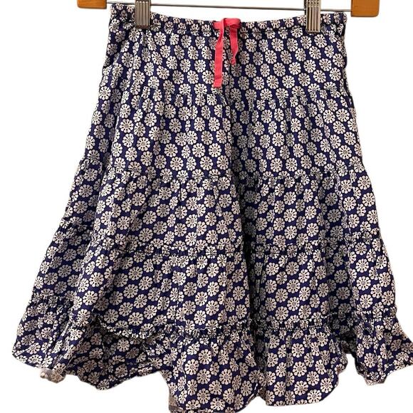 Mini Boden Floral Maxi Skirt Girls Size 7-8 Blue‎ Bloom Print Cotton Bohemian - Picture 1 of 8